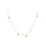 18k yellow gold min "Latte Stick" link necklace, hand-fabricated with lobster clasp and tiny ruby beads. Necklace is 18.75" long.