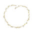 Segmented "vine" necklace in 18k yellow gold, hand-fabricated, with small Akoya pearls and a lobster clasp. Necklace is 19" long.