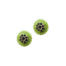 18k yellow gold crownwork button earrings on posts with pave-set wine colored sapphire (1.20 cts) center. Earrings are 5/8" diameter (16mm).