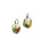 Baroque purple-pink pearl earrings on 18k yellow gold hooks. Earrings are 1 1/8" long x 3/4" wide (28 x 19mm).