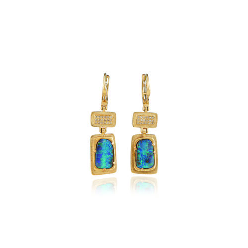 "Venetian" Collection Australian Boulder opal earrings