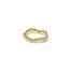 Beaded curved stacking ring in 18k yellow gold in a satin finish. Ring is 1/8" wide (3mm) and is a size 6.75.