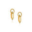 18k yellow gold infinity earrings with a circular post and an interlocking elongated hexagonal drop. Earrings are 1 1/4" long x 1/2" wide (32 x 12mm)