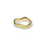 Thick curve stacking ring in 18k yellow gold with a satin finish, ring is 1/8" wide (3mm) and is a size 7.75