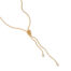 Cabo chain lariat necklace with pavé-set diamonds, 1.44 cttw, and white moonstone in 18k yellow gold. Lariat is 44" long x 3/16" D (4mm) and moonstone is 7mm.