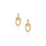 18k yellow gold infinity earrings with a pavé-set diamond covered circular post, 0.59 cttw, and an interlocking elongated hexagonal drop. Earrings are 1 5/16" long x 1/2" wide (33 x 13mm).