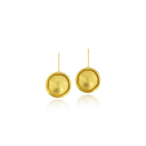 Double irregular disc earrings
