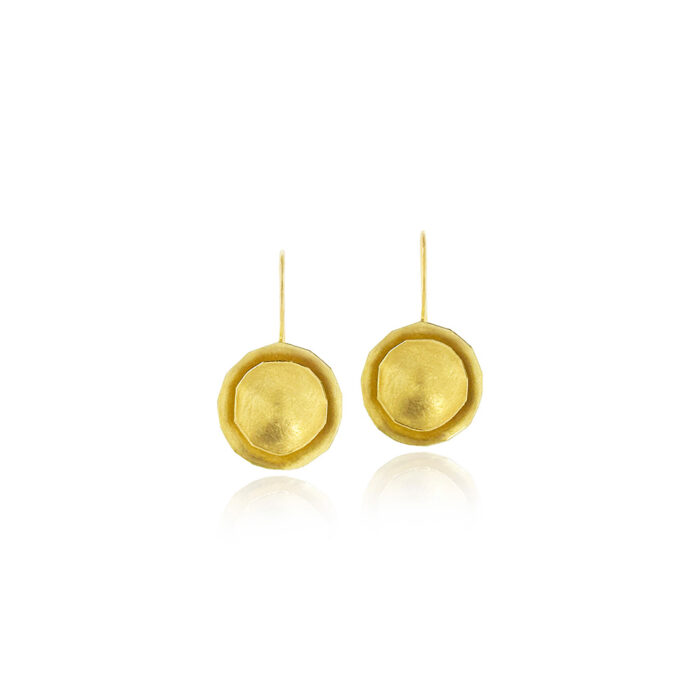 Double irregular disc earrings