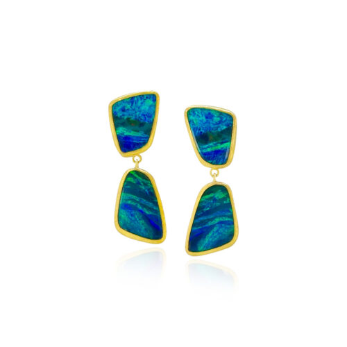 Double Australian boulder opal earrings