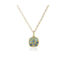 "Giselle" necklace with aquamarines, .26 ctttw, and blue sapphires, .38 cttw, on a 17" long 18k yellow gold chain with lobster clasp. 