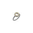 Oxidized sterling silver and 24k yellow gold "X" shaped ring with white (G) vs diamonds, 0.04 cttw. Ring is 3/8" in diameter (10mm) and is a size 5.