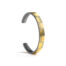 Oxidized sterling silver and 24k yellow gold cuff with square decorative accents, size XL.