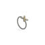 Oxidized sterling silver and 24k yellow gold "O" shaped ring with white (G) vs diamonds, 0.03 cttw. Ring is 3/8" in diameter (10mm) and is a size 5.