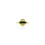 Green tourmaline in an East/West setting, flanked by diamonds, VVS E, .46 cttw, in 18k and 22k yellow gold. Ring is a size 6.75.