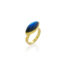 East/West marquise moonstone ring, in 18k and 22k yellow gold. Moonstone is 20 x 9mm and ring is a size 6.5.
