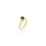 Cushion-cut green tourmaline, 1.18 cts, set in 22k and 18k yellow gold. Ring is a size 6.75.