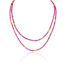 34" long multi-wrap ruby, 6.94 cttw, and red spinel, 25.48 cttw, beaded bracelet with gold beads. Bracelet has a lobster clasp and a 2" extension.