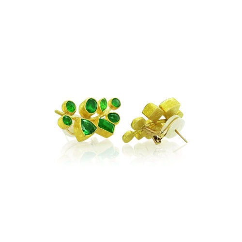 grape cluster earrings with emeralds