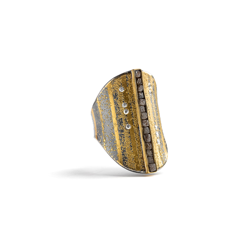 Natural Cube diamond ring