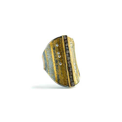 rough diamond cube ring