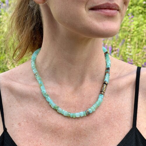 Peruvian Opal Necklace with Vario Clasp