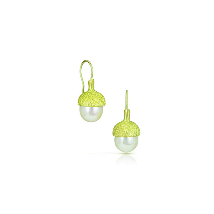 acorn pearl earrings