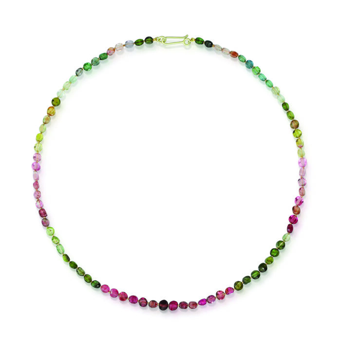 multicolor tourmaline seed necklace