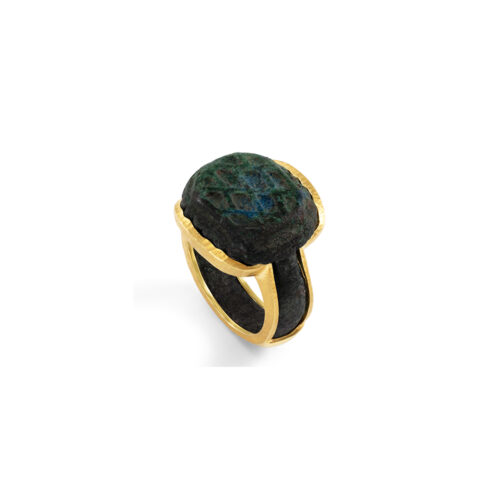 Roman Bronze ring encapsulated with modern gold