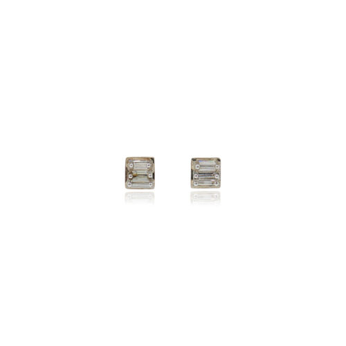 3 baguette diamond earrings