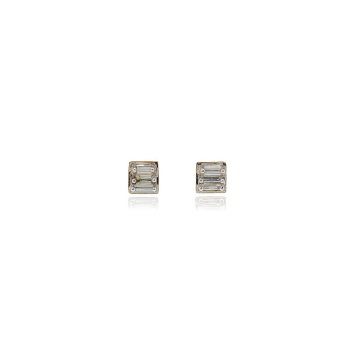 3 baguette diamond earrings