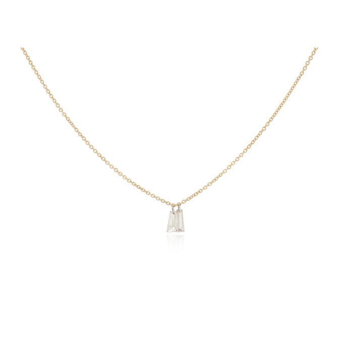 Double Free-Set Trapezoidal diamond necklace