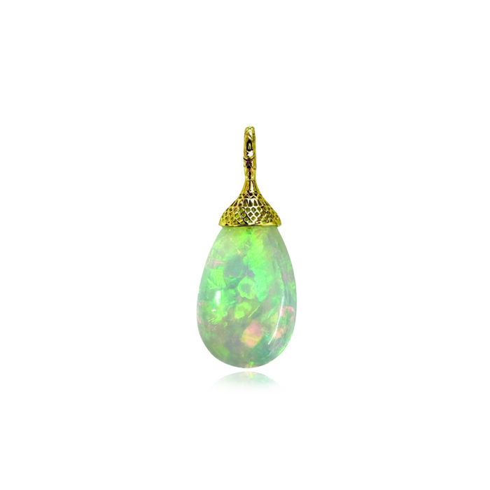 crownwork pendant with large ethiopian opal